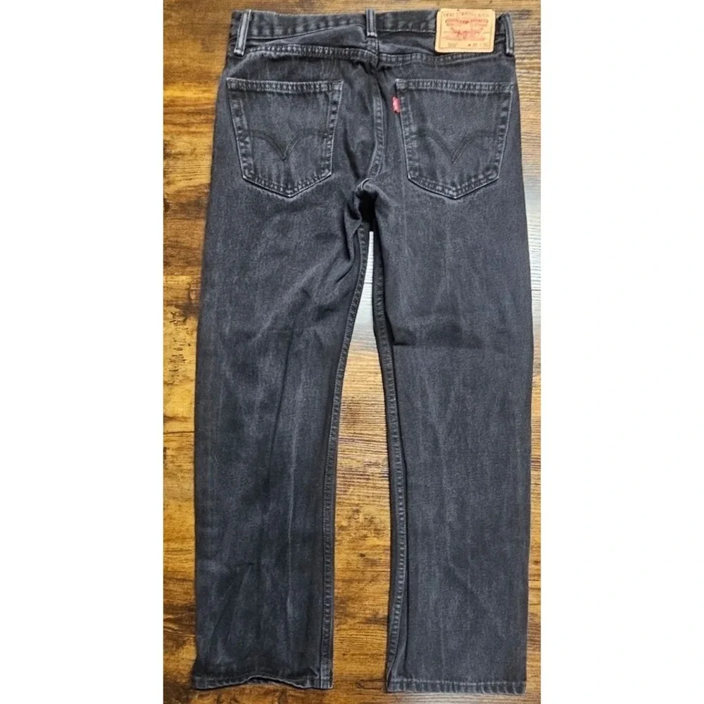 Y2K Levis 505 Jeans Men's 31x29 Straight‎ Fit Black Wash Denim Casual Pants